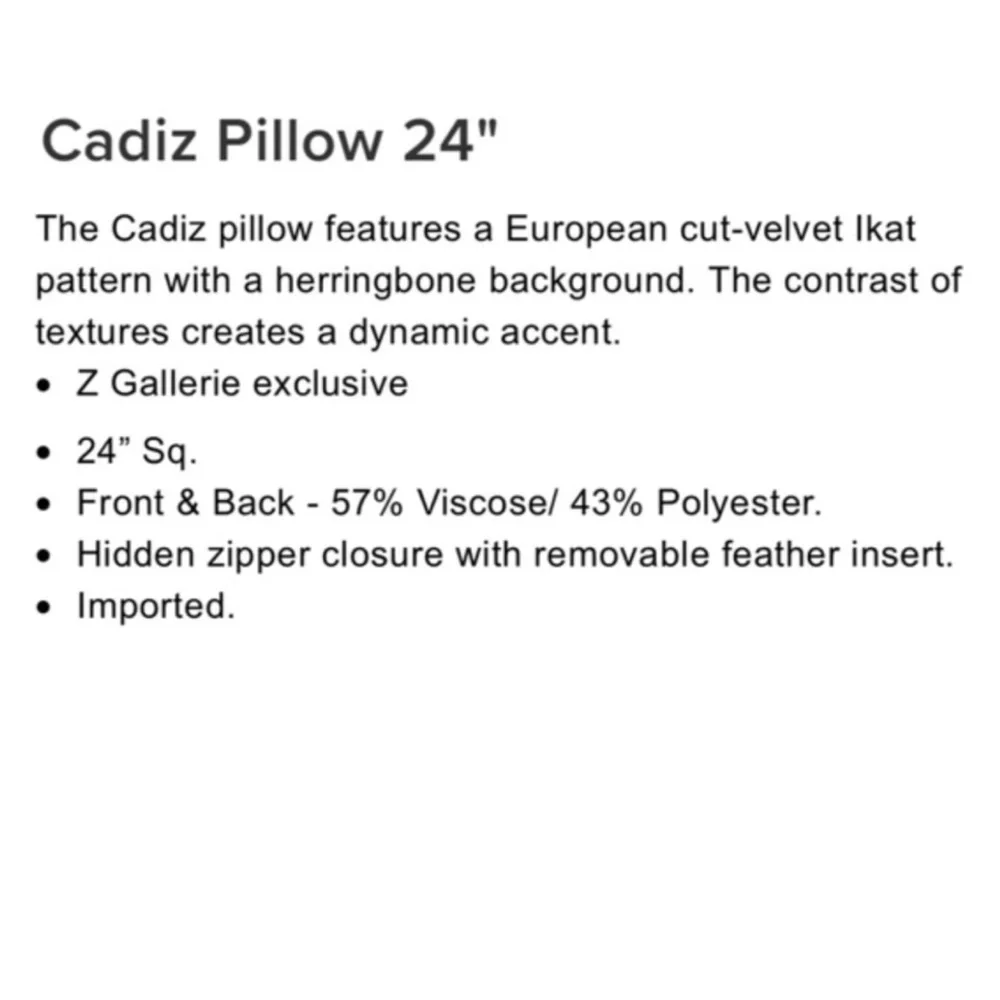 Z Gallerie Cadiz Pillow